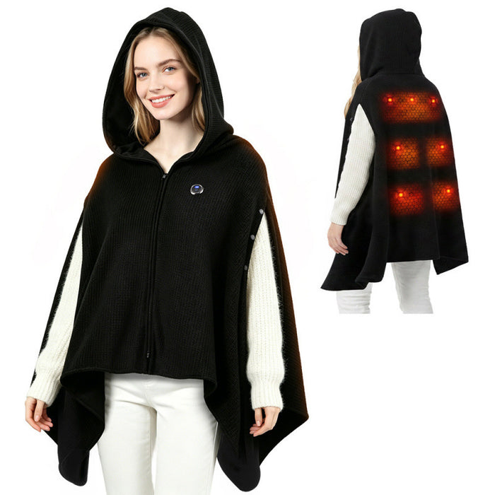 Cosycombe USB heated hooded shawl with 3 heat levels