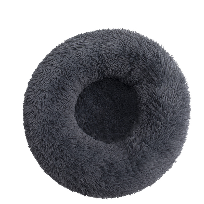 Fluffy round donut pet bed