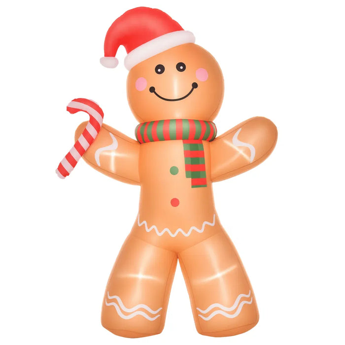 Cosycombe Inflatable Gingerbread Man with Candy Cane, 245cm