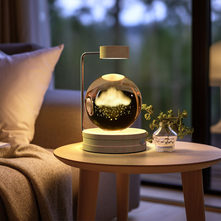 3D Crystal Ball Night Light – Warm Bedside Lamp