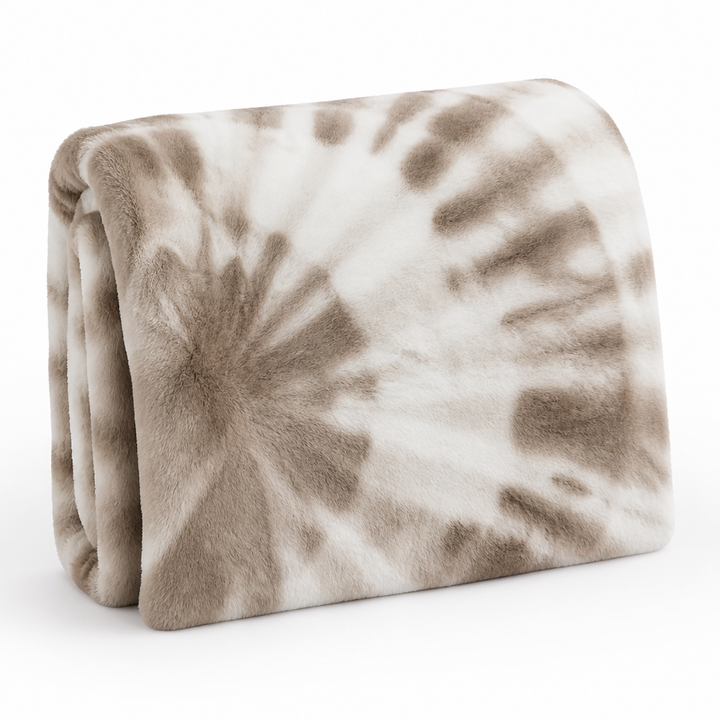 Cosycombe™ Swirl Tie-Dye Faux Fur Throw – Soft and Breathable