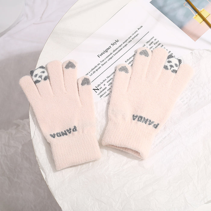 Cosycombe Knitted Touchscreen Gloves with a 3D Panda
