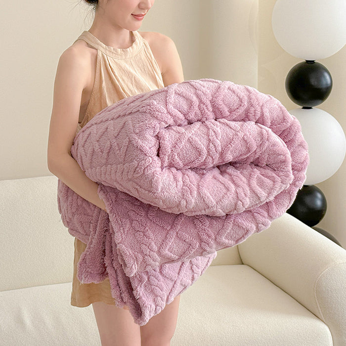 Cosycombe Tufted Velvet Throw Blanket with 3D Pattern