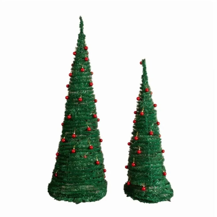 Cosycombe Set of 2 Pop-Up Christmas Trees with Red Baubles
