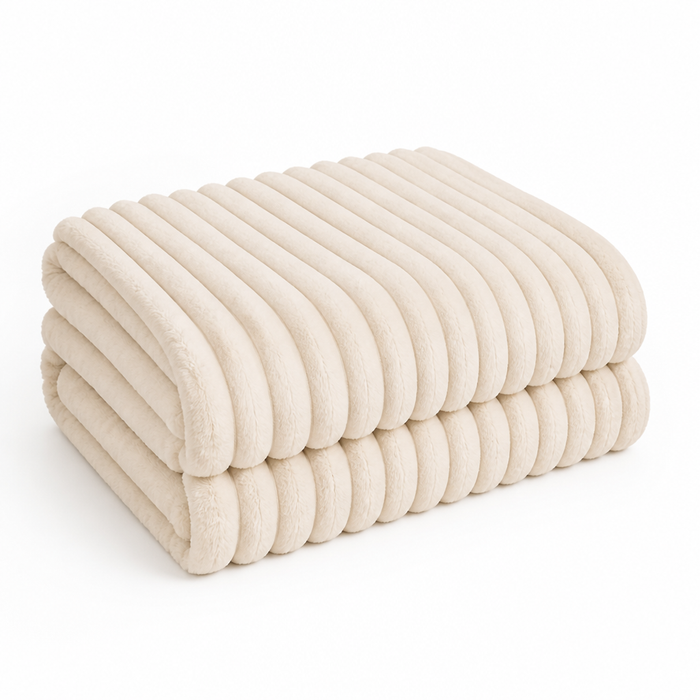 Cosycombe™ Soft Ribbed Fleece Blanket That Stays Pill-Free