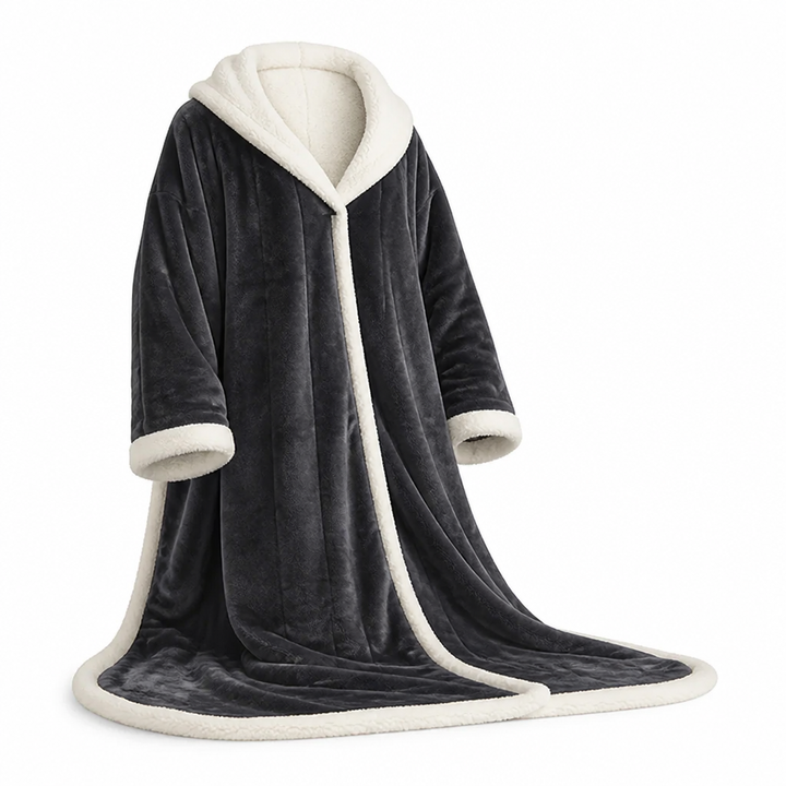 Cosycombe™ Heated Wearable Sherpa Blanket with Sleeves and 6 Heat Settings