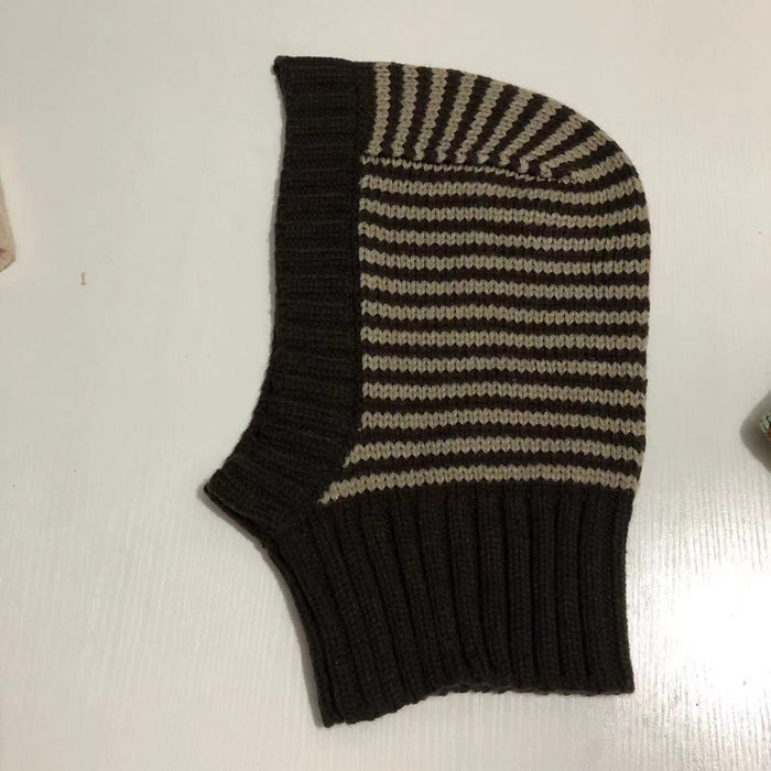 Cosycombe Striped Knitted Balaclava Hood for Head and Neck