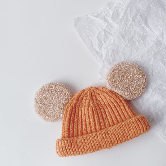 Cosycombe Kids Teddy Ear Beanie in Soft Rib Knit