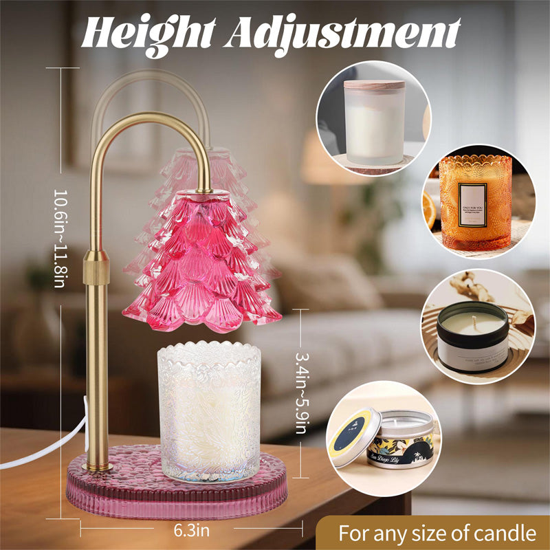 Pink Candle Warmer Lamp With Timer And Dimmer, Adjustable Height