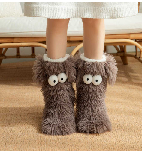 Cosycombe Thick Plush Snow Socks with Cute Eyes