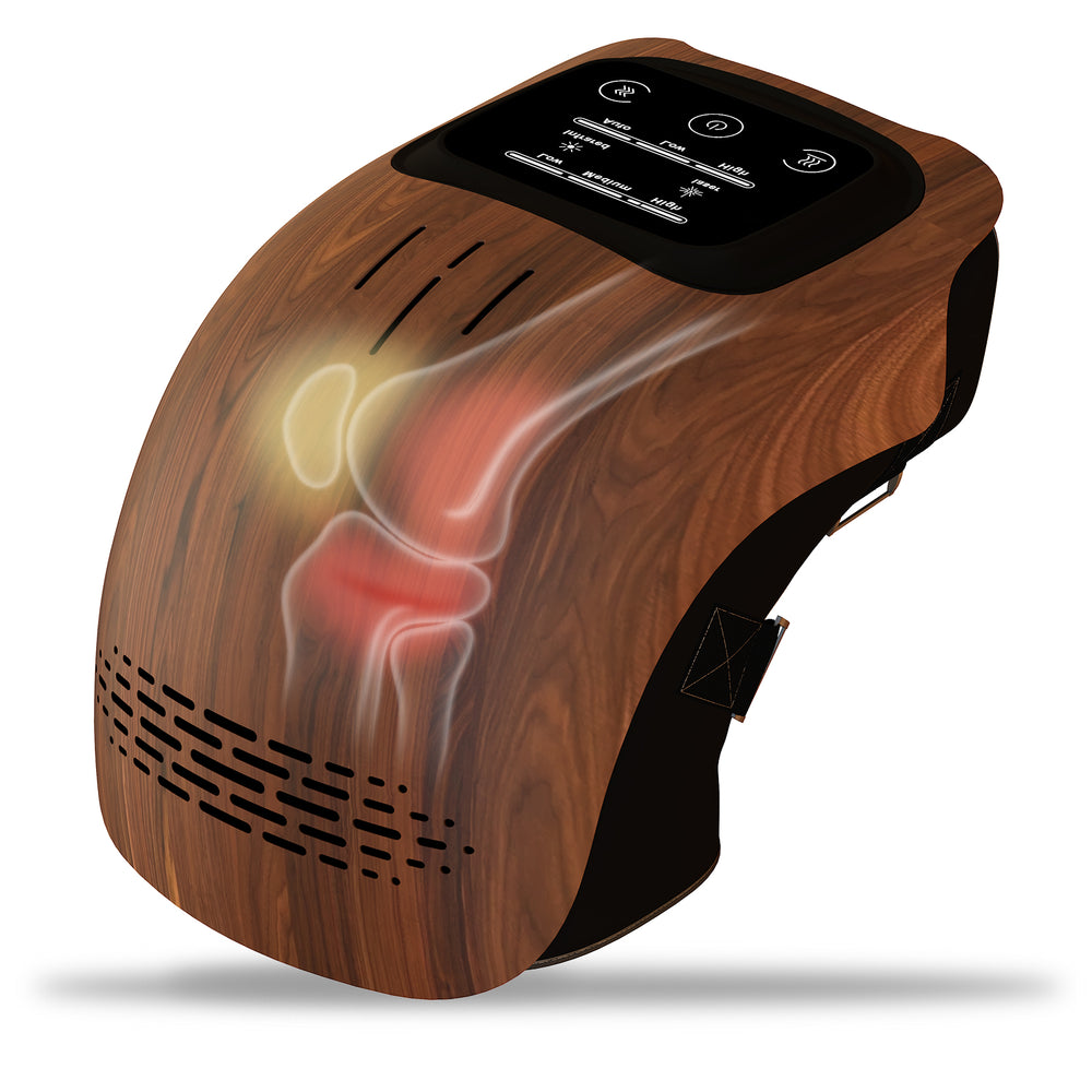 Heated knee massager wrap with touch panel