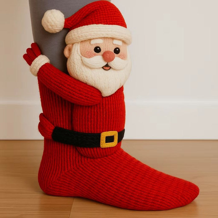 Cosycombe Knit Socks with a 3D Crochet Animal Hug