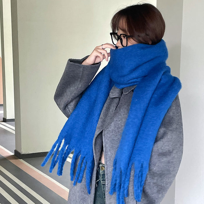 Cosycombe Oversized Fluffy Scarf with Long Tassels