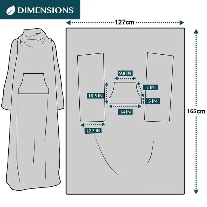Cosycombe™ Sherpa Fleece Wearable Blanket with Sleeves and Foot Pocket