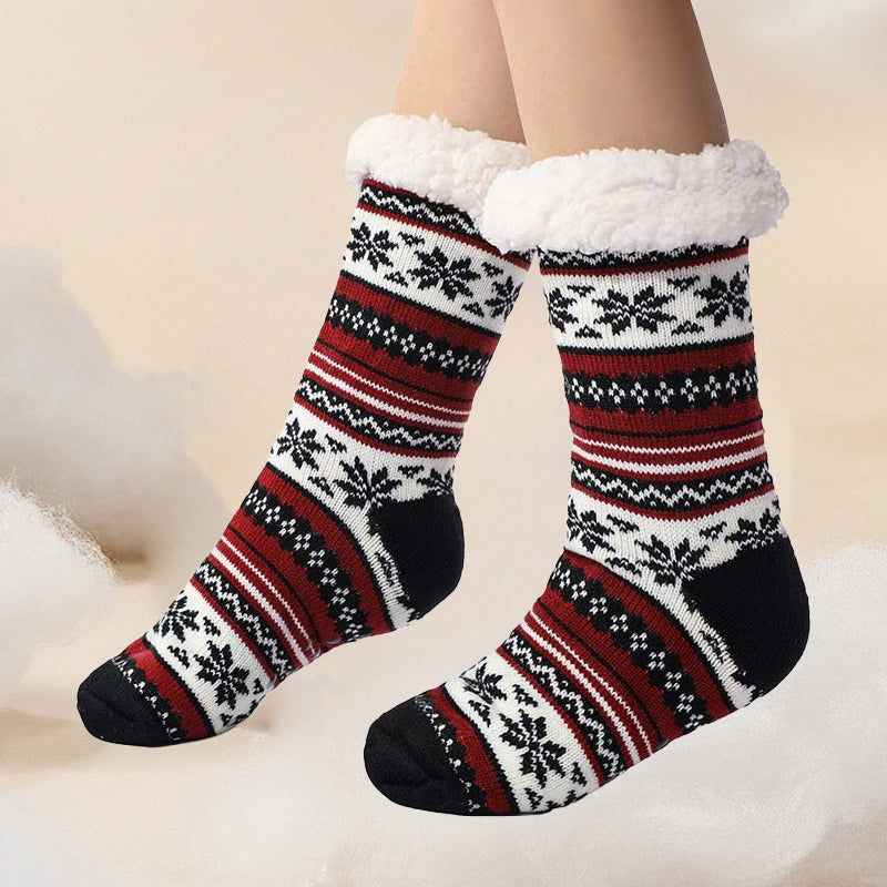 Cosycombe™ Ultra-Thick Snowflake Slipper Socks with Silicone Grips