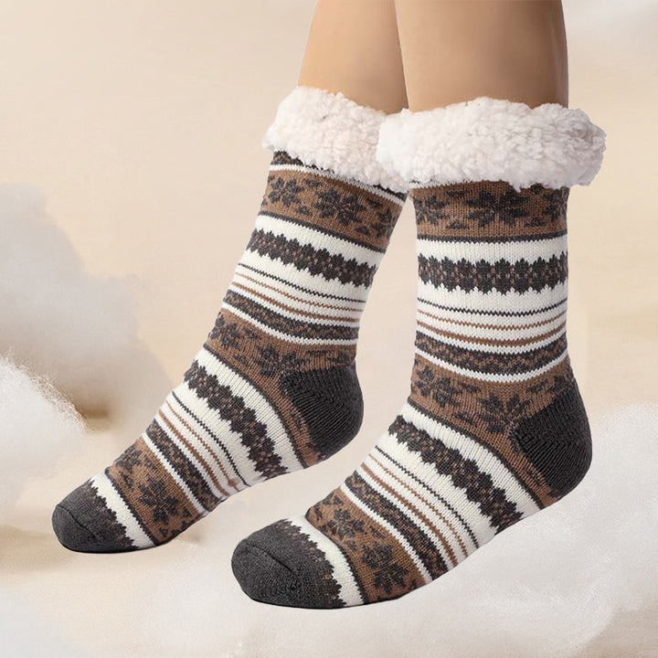 Cosycombe™ Ultra-Thick Snowflake Slipper Socks with Silicone Grips