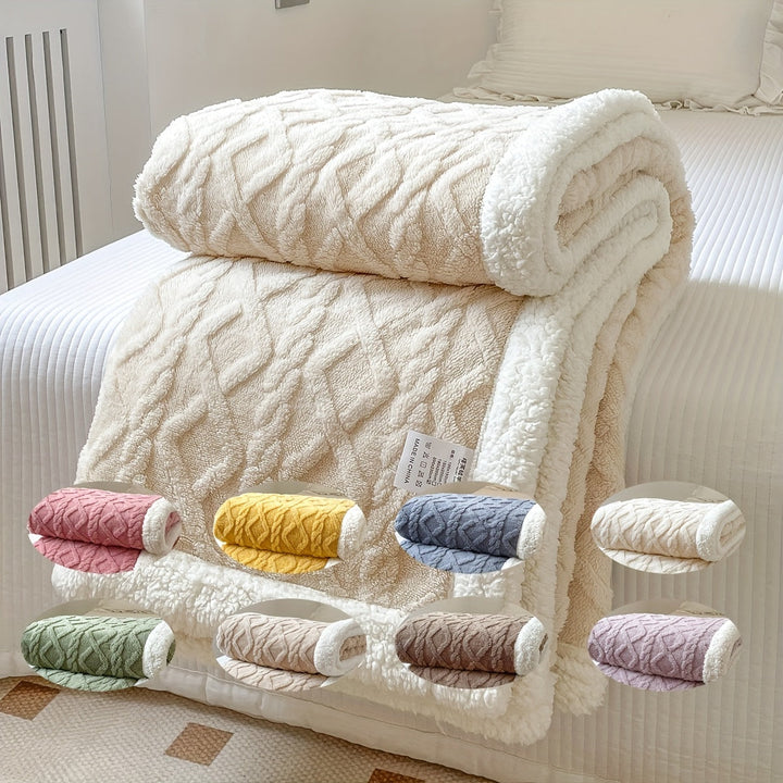 Cosycombe™ Reversible Quilted Fleece Blanket, Thick and Soft