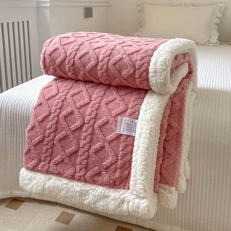 Cosycombe™ Reversible Quilted Fleece Blanket, Thick and Soft