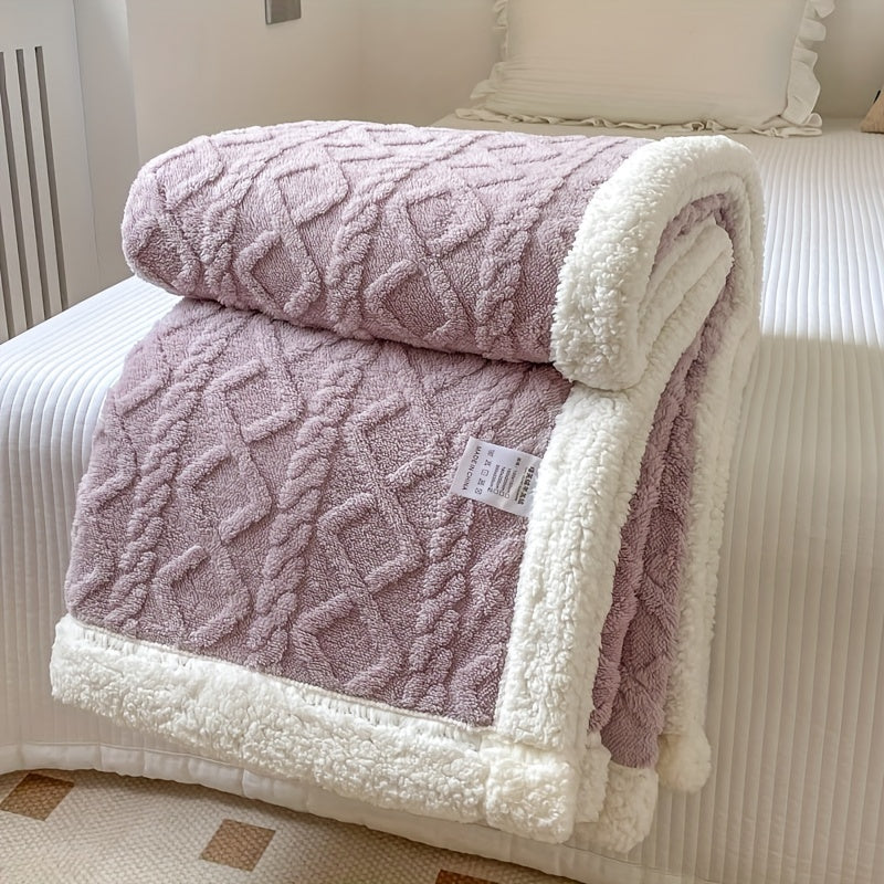 Cosycombe™ Reversible Quilted Fleece Blanket, Thick and Soft