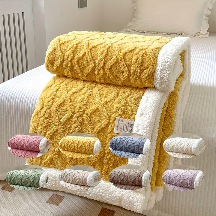 Cosycombe™ Reversible Quilted Fleece Blanket, Thick and Soft