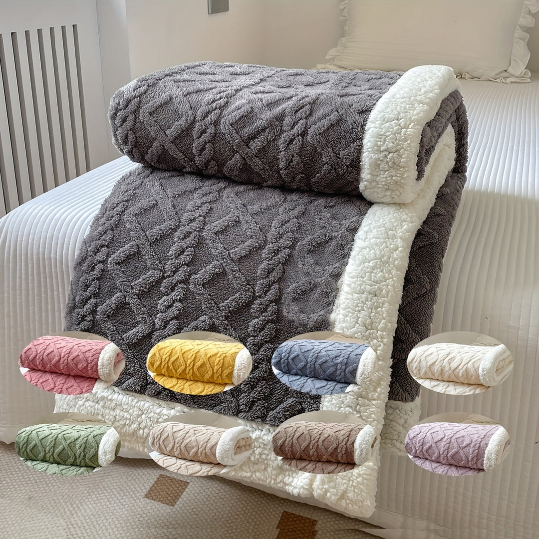 Cosycombe™ Reversible Quilted Fleece Blanket, Thick and Soft