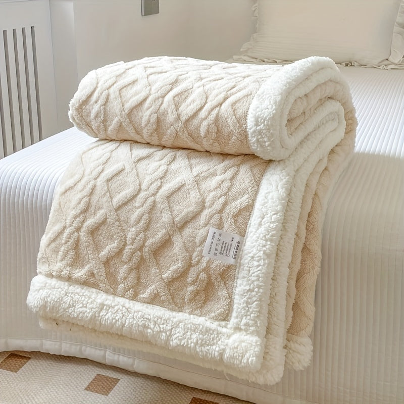 Cosycombe™ Reversible Quilted Fleece Blanket, Thick and Soft
