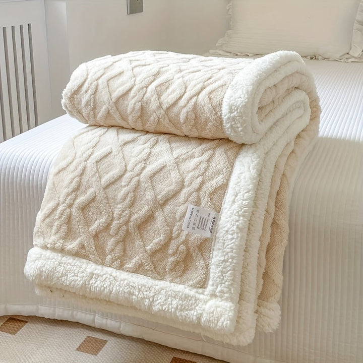 Cosycombe™ Reversible Quilted Fleece Blanket, Thick and Soft