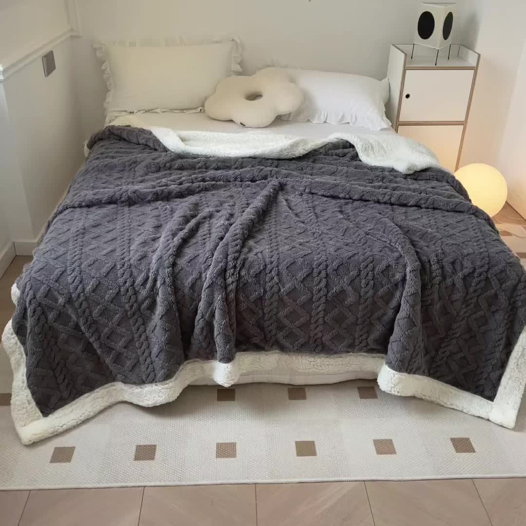 Cosycombe™ Reversible Quilted Fleece Blanket, Thick and Soft