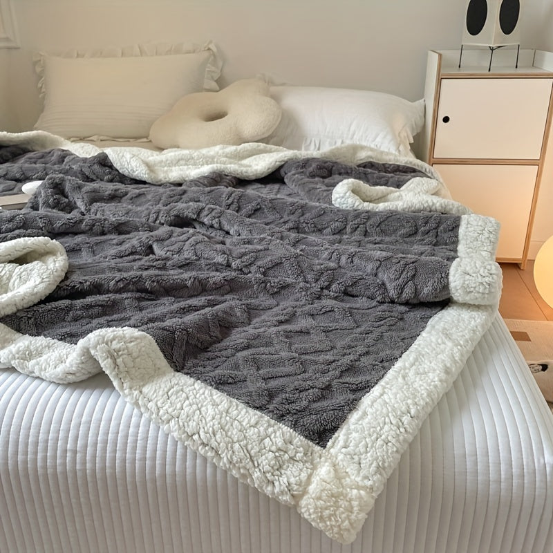 Cosycombe™ Reversible Quilted Fleece Blanket, Thick and Soft