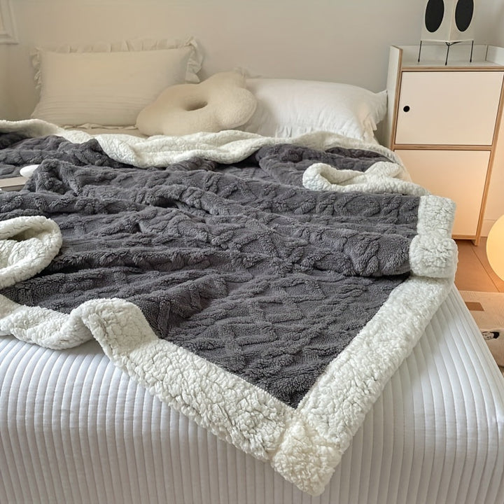 Cosycombe™ Reversible Quilted Fleece Blanket, Thick and Soft
