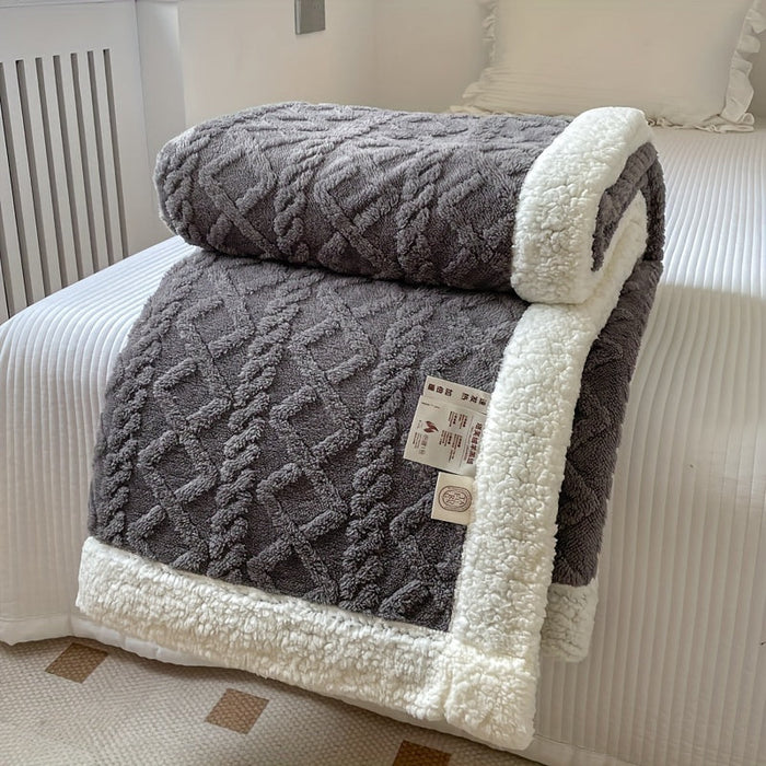 Cosycombe™ Reversible Quilted Fleece Blanket, Thick and Soft