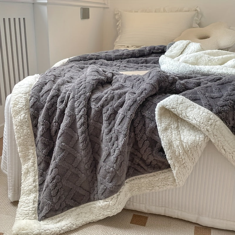 Cosycombe™ Reversible Quilted Fleece Blanket, Thick and Soft