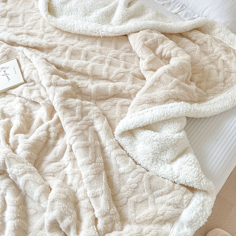 Cosycombe™ Reversible Quilted Fleece Blanket, Thick and Soft