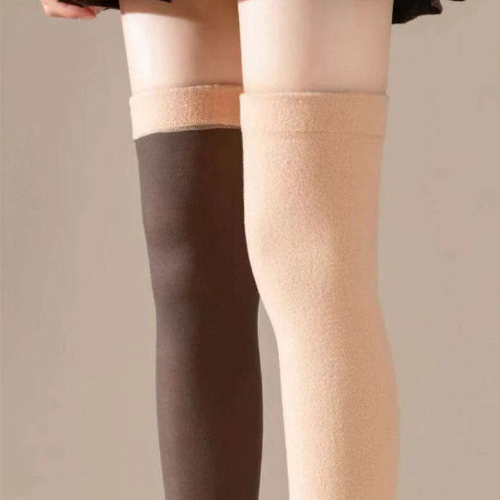 Cosycombe™ Thick Fleecy Thigh-High Stockings with Stay-Up Elastic