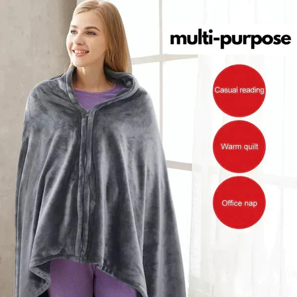 Cosycombe™ Wearable Heated Fleece Blanket with USB Heat Control