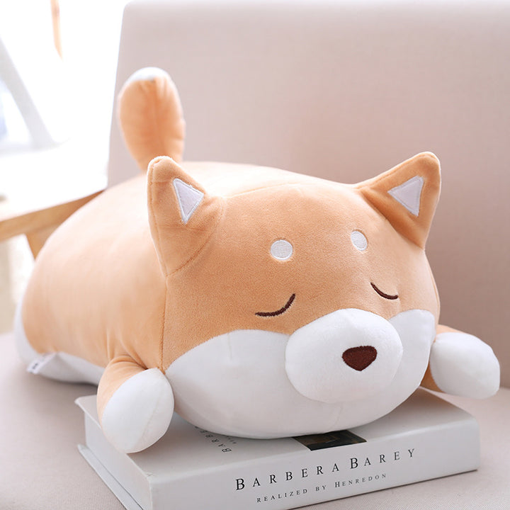 Chubby brown Shiba Inu plush toy