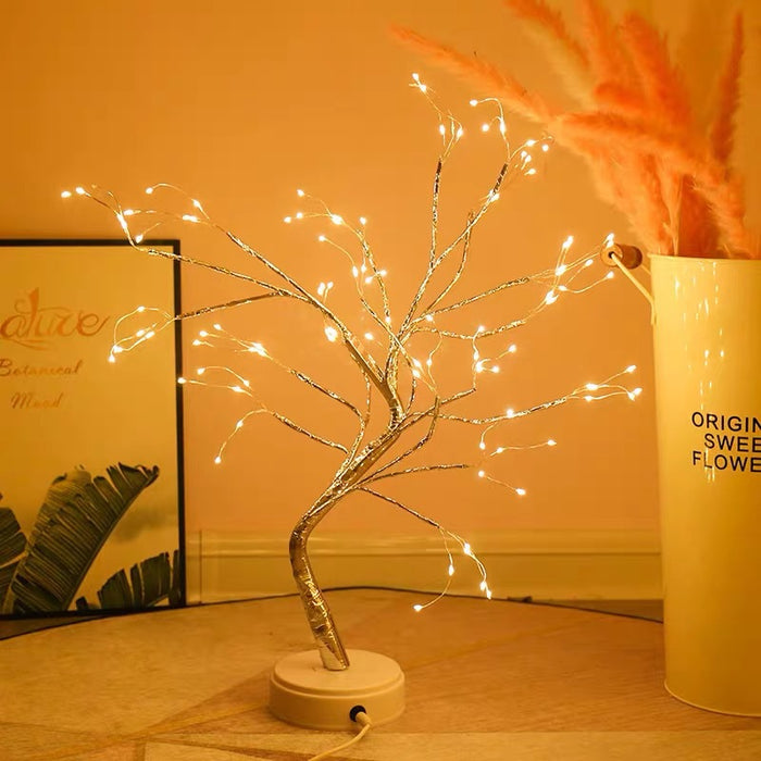 Cosycombe Copper wire fairy light tree lamp for bedroom and Christmas decor