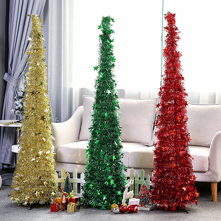 Collapsible Tinsel Christmas Tree With Stand 1.2m Or 1.5m