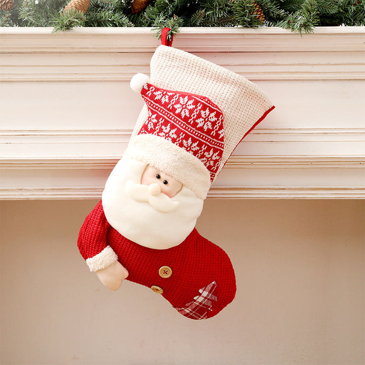 Cosycombe™ Knitted Christmas Stocking Decoration with Santa or Snowman