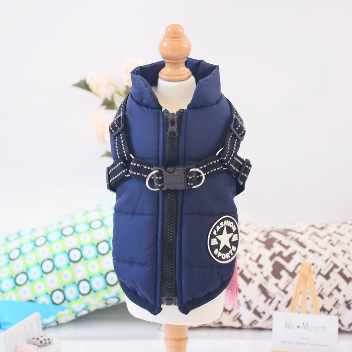 Cosycombe Waterproof padded dog coat with built-in harness