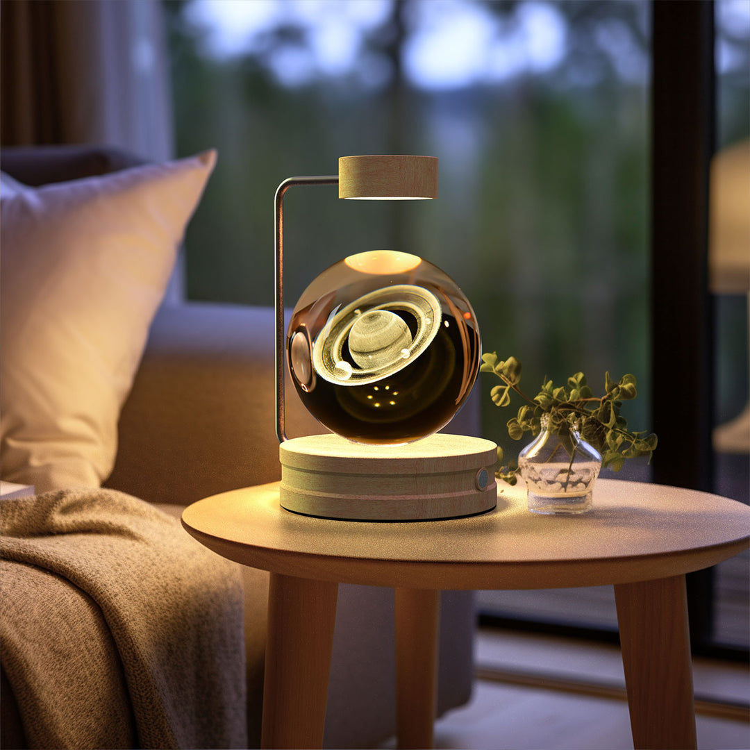 3D Crystal Ball Night Light – Warm Bedside Lamp
