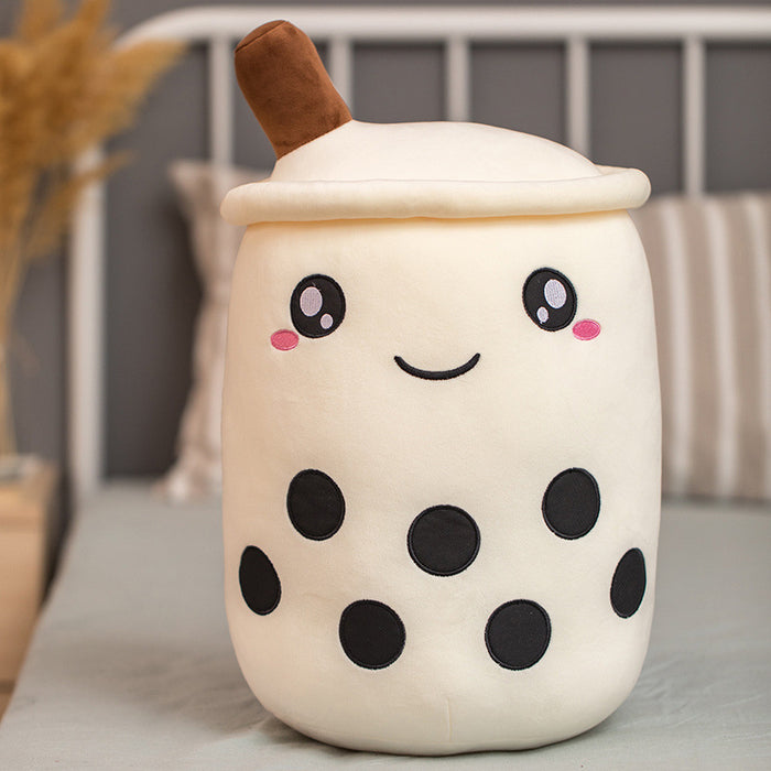 Cosycombe Bubble tea cup plush pillow with embroidered face