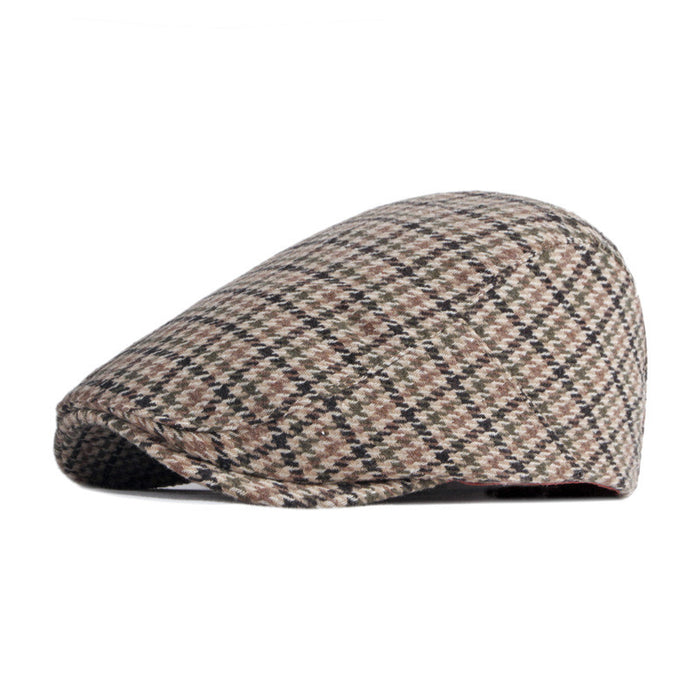 Cosycombe Houndstooth Flat Cap with Soft Lining