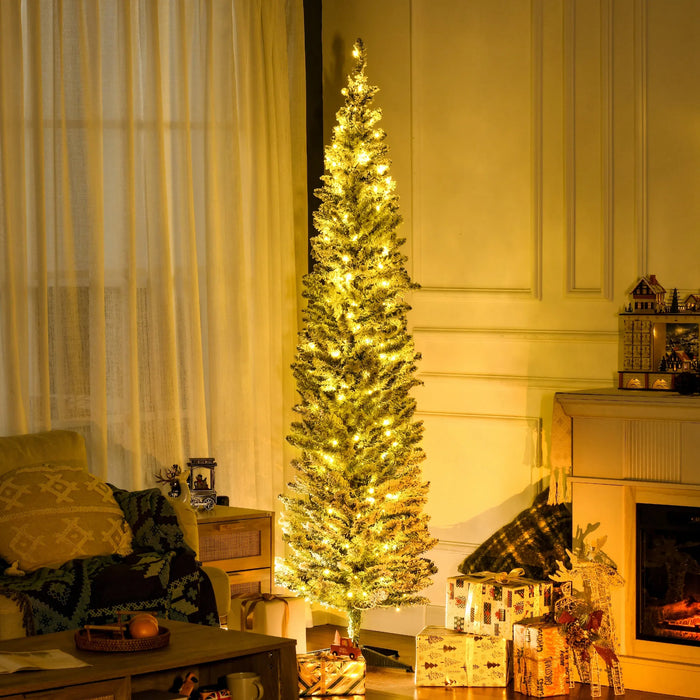 Cosycombe Green Pre-Lit Pencil Christmas Tree with 210 LEDs