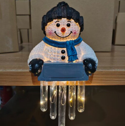 Cosycombe Light-Up Snowman with Icicle Lights, Battery Operated