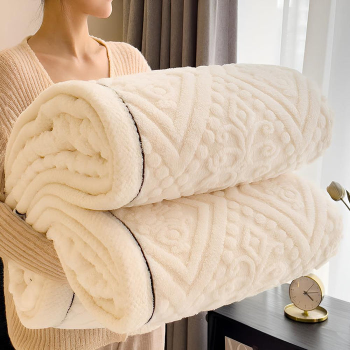 Cosycombe™ Mandala Carved Velvet Sherpa Blanket, Plush and Warm