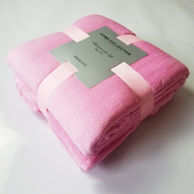 Soft Coral Fleece Blanket – Plain Throw in Many Sizes