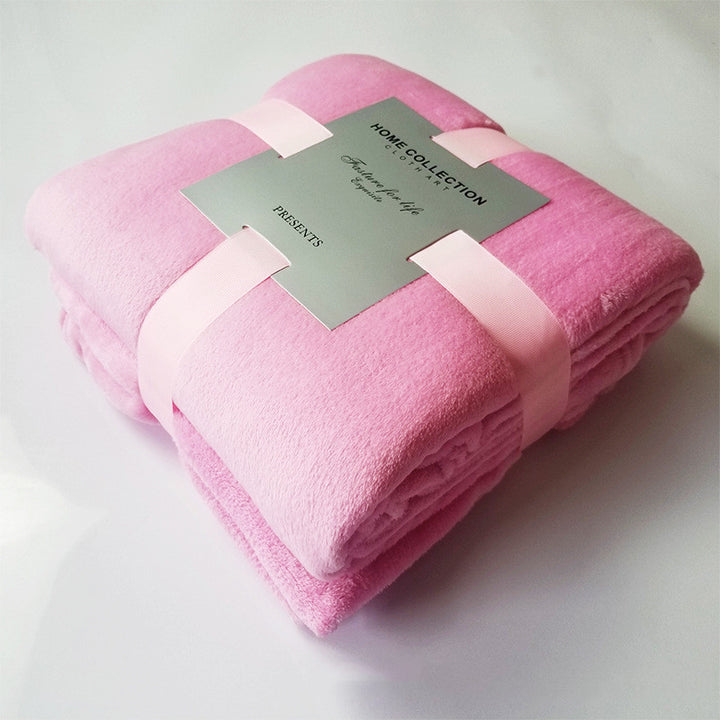 Soft Coral Fleece Blanket – Plain Throw in Many Sizes