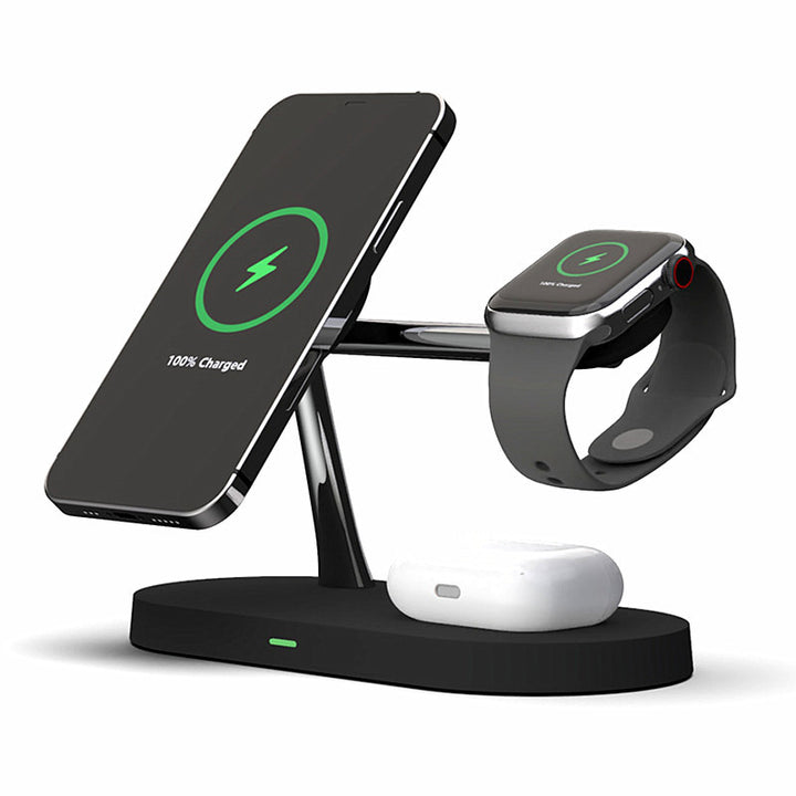 Magnetic 5-in-1 wireless charging stand with phone