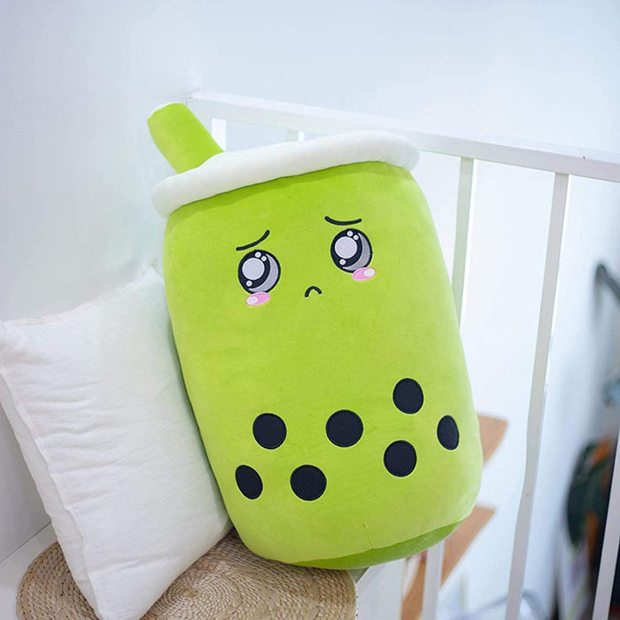 Cosycombe Bubble tea cup plush pillow with embroidered face